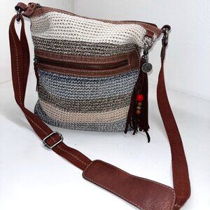 The Sak CROSSBODY Lucia Crochet Tassel Stripe Earth Tones